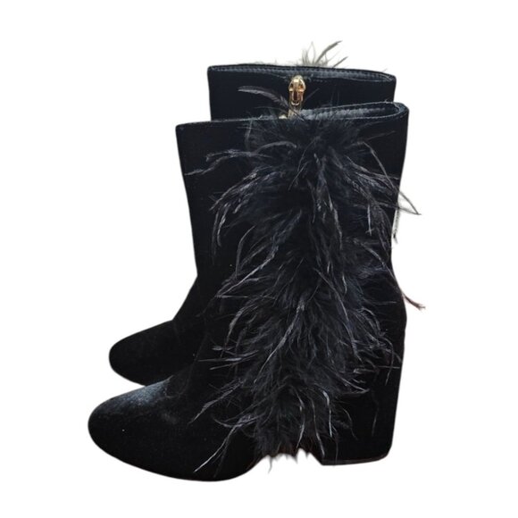 Olivia Miller Black Feather Bushwick Ankle Boots Size 7 - Picture 6 of 13